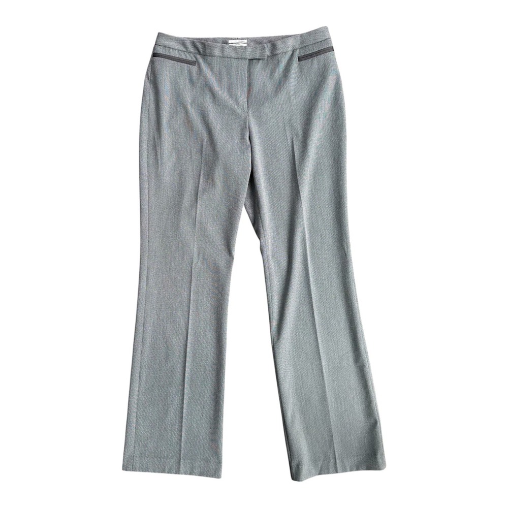 Halogen Dress Pants Trousers Taylor Fit Grey Micro Textured Straight Leg Size 12